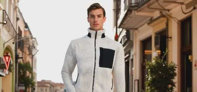 Men’s Off White Sherpa Jacket