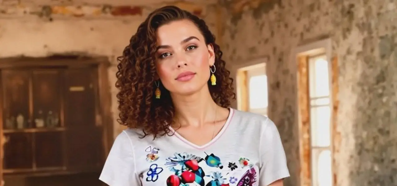 Ladies Short Sleeve V-neck T-Shirt